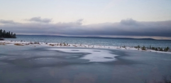 view of the lake near Murmansk